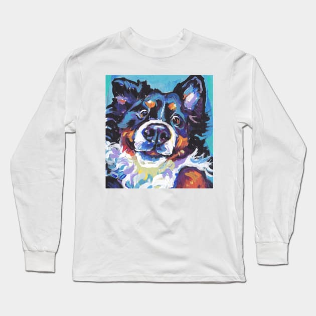 Bernese Mountain Dog Bright colorful Pop Art Long Sleeve T-Shirt by bentnotbroken11